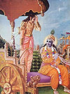 When Arjuna saw all different grades of friends and relatives, he became overwhelmed with compassion.