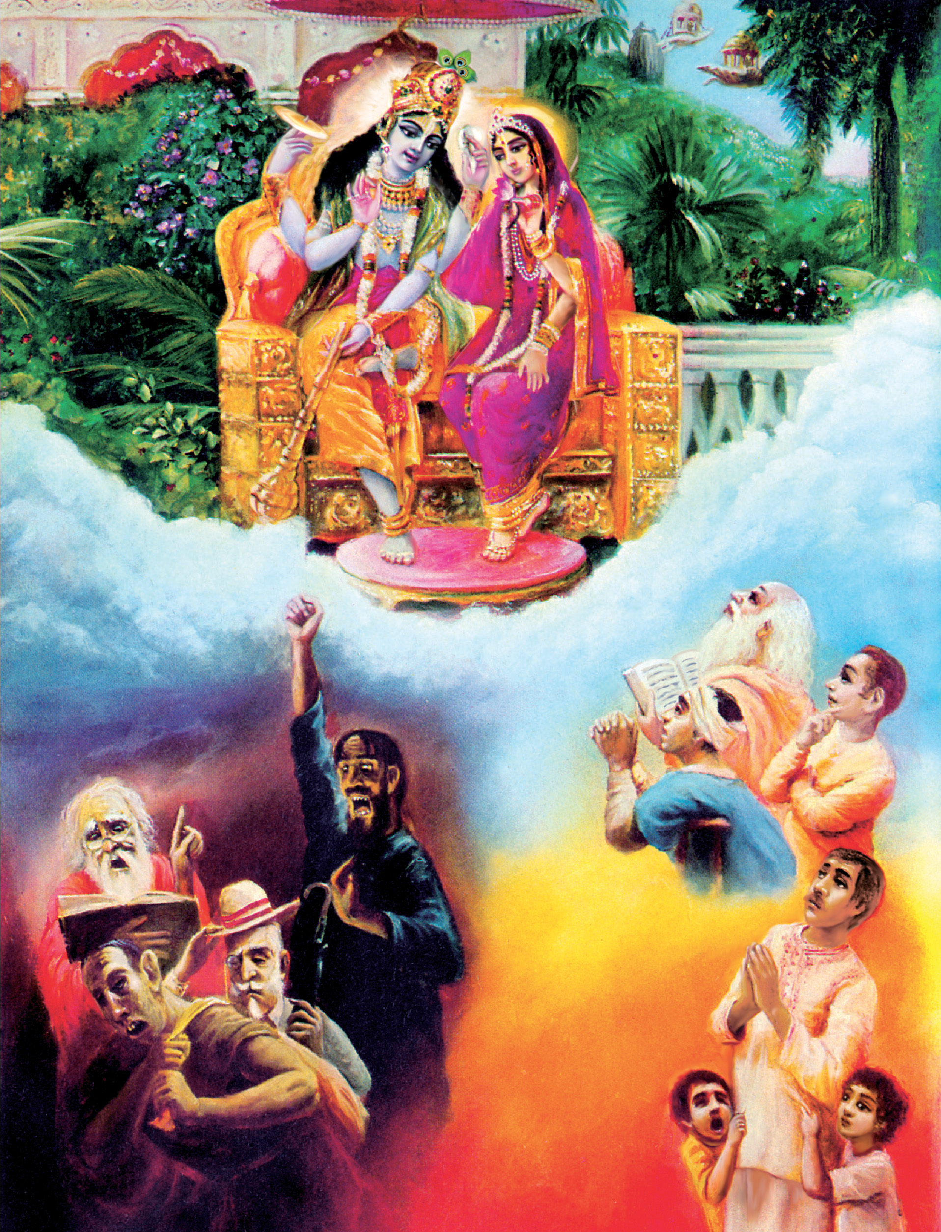 Bhagavad Gita: Four kinds of poius men surrender to Krishna, and four kinds of impious men do not.