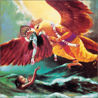 Krishna delivers His unalloyed devotee from the ocean of birth and death.